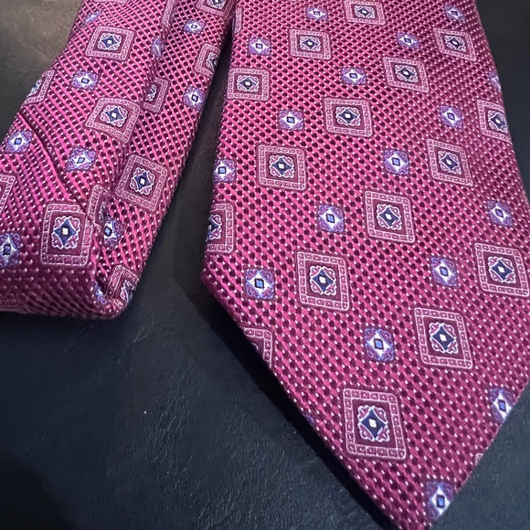 Canali Maroon Textured Silk Tie